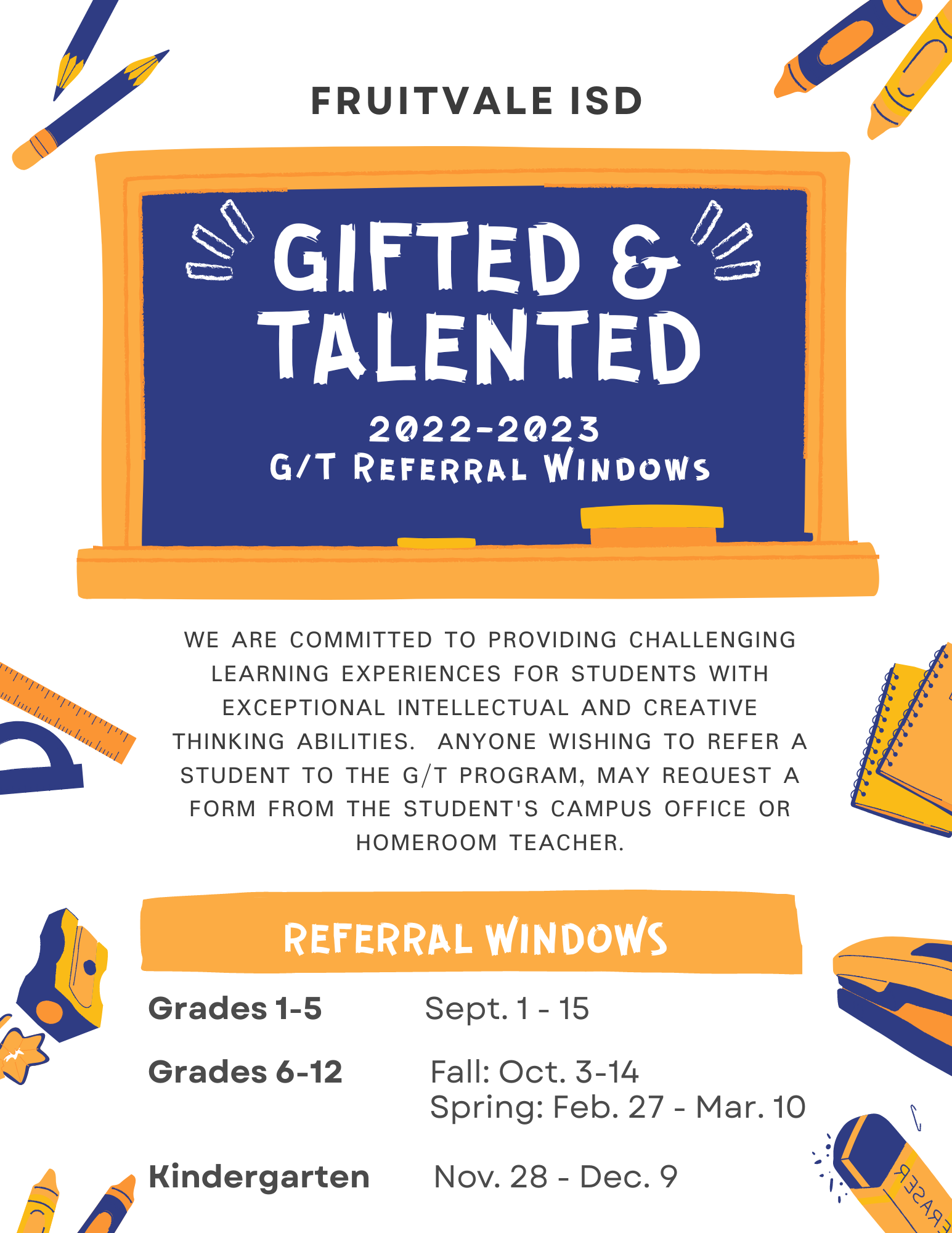 Gifted & Talented Referrals